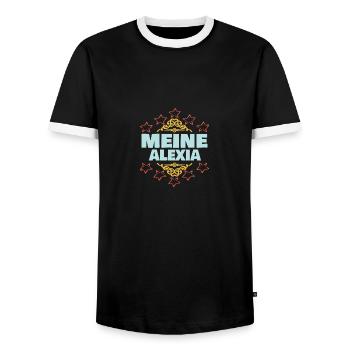 Mädchen Alexia - Männer Kontrast-T-Shirt - Schwarz/Weiß - Vorne - AI Model Female 172 light (172cm) & AI Model Male 178 light (178cm)