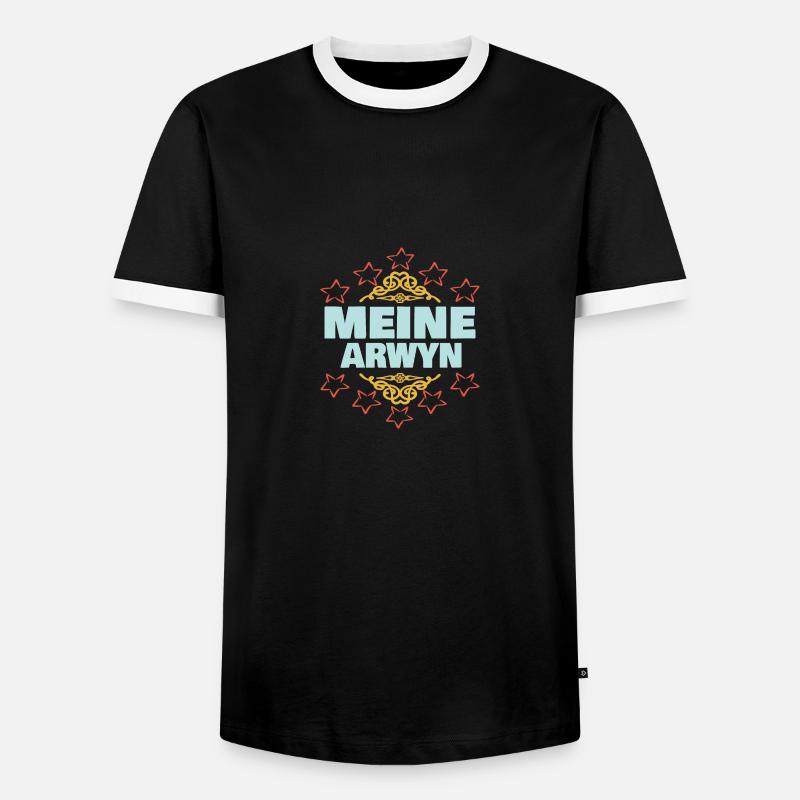 Gift for Arwyn - Men's Ringer Shirt - black/white