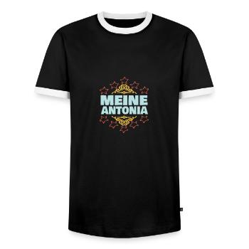 Fille Antonia - T-shirt contrasté Homme - noir/blanc - Devant - AI Model Female 172 light (172cm) & AI Model Male 178 light (178cm)