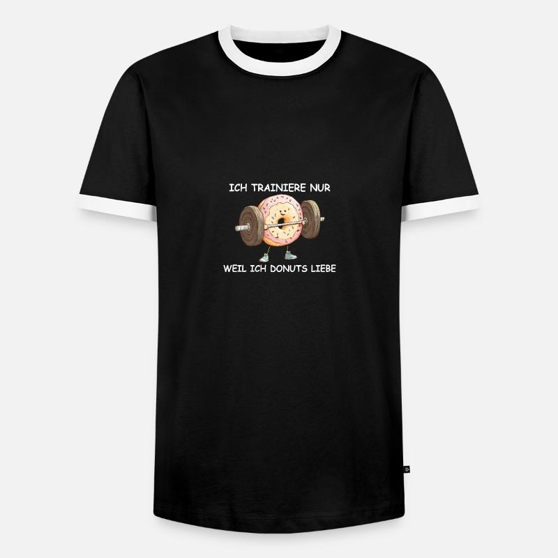 Bodybuilder Doughnut - Men's Ringer Shirt - black/white
