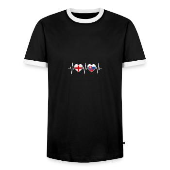 Drapeaux de l’Angleterre et de la Slovaquie drapeaux slovaques - T-shirt contrasté Homme - noir/blanc - Devant - AI Model Female 172 light (172cm) & AI Model Male 178 light (178cm)
