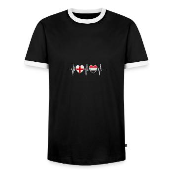 England und Syrien Syrische Fahne Flaggen - Männer Kontrast-T-Shirt - Schwarz/Weiß - Vorne - AI Model Female 172 light (172cm) & AI Model Male 178 light (178cm)