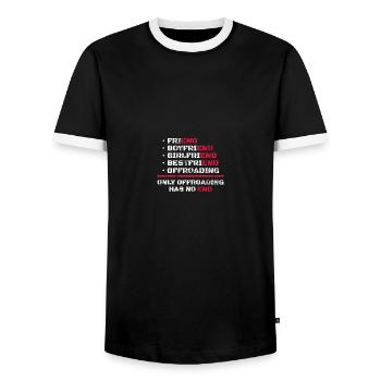 Only Offroading Has No End - Männer Kontrast-T-Shirt - Schwarz/Weiß - Vorne - AI Model Female 172 light (172cm) & AI Model Male 178 light (178cm)