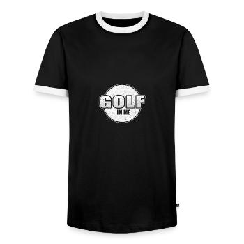 Golf In Me - Golf Players Golf Trainer Golfers - Men's Ringer Shirt - black/white - Front - AI Model Female 172 light (172cm) & AI Model Male 178 light (178cm)