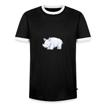 Rhinoceros - Men's Ringer Shirt - black/white - Front - AI Model Female 172 light (172cm) & AI Model Male 178 light (178cm)