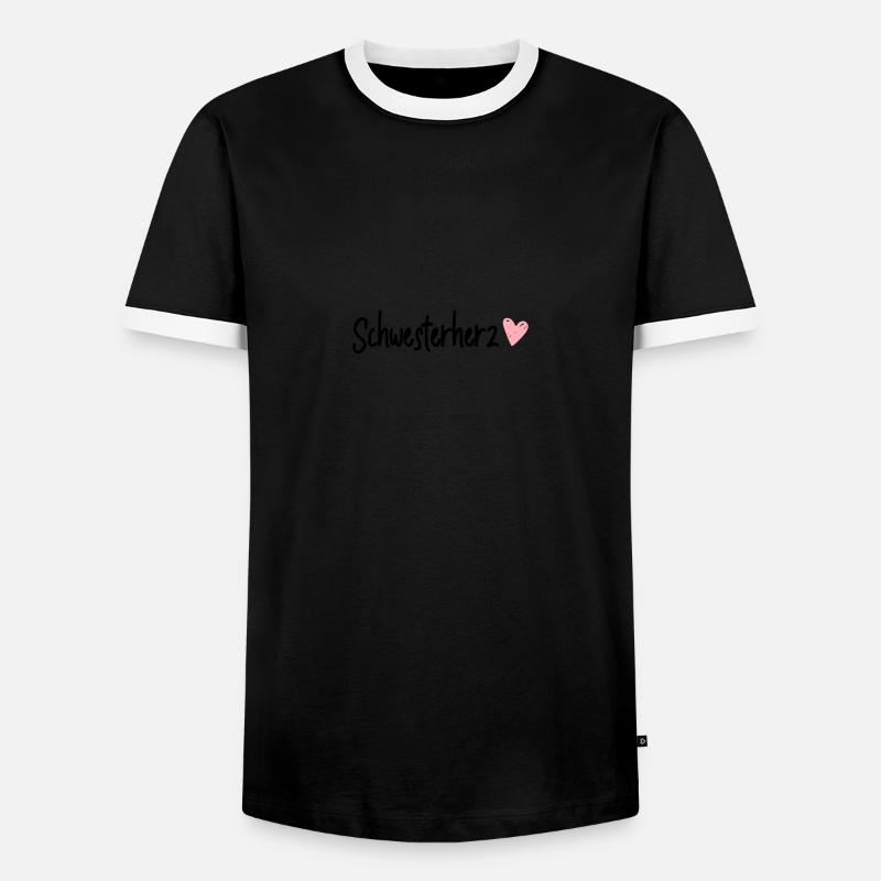 schwesterherz - Männer Kontrast-T-Shirt - Schwarz/Weiß