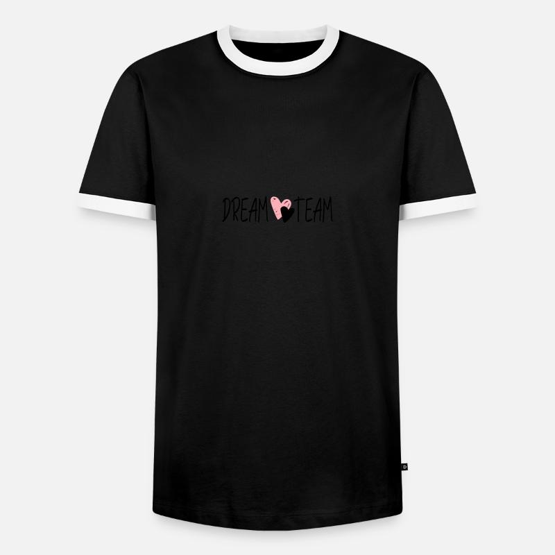 dreamteam - Männer Kontrast-T-Shirt - Schwarz/Weiß