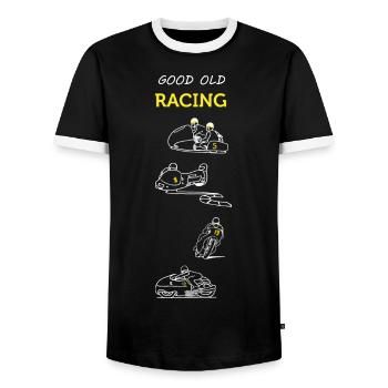 Good old racing - T-shirt contrasté Homme - noir/blanc - Devant - AI Model Female 172 light (172cm) & AI Model Male 178 light (178cm)