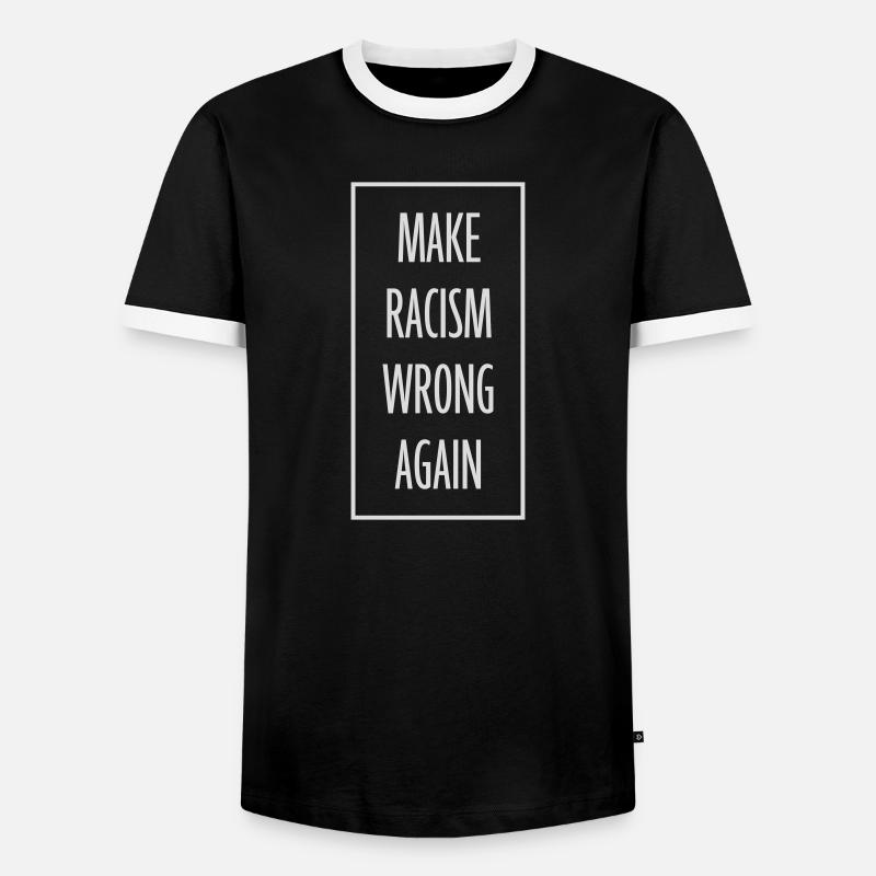 make racism wrong again - Männer Kontrast-T-Shirt - Schwarz/Weiß