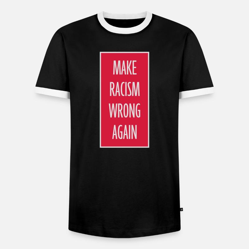 make racism wrong again - Männer Kontrast-T-Shirt - Schwarz/Weiß