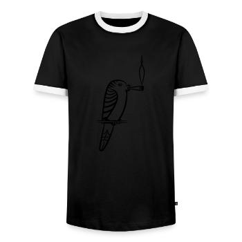 wellenstittich joint kiffen - Männer Kontrast-T-Shirt - Schwarz/Weiß - Vorne - AI Model Female 172 light (172cm) & AI Model Male 178 light (178cm)