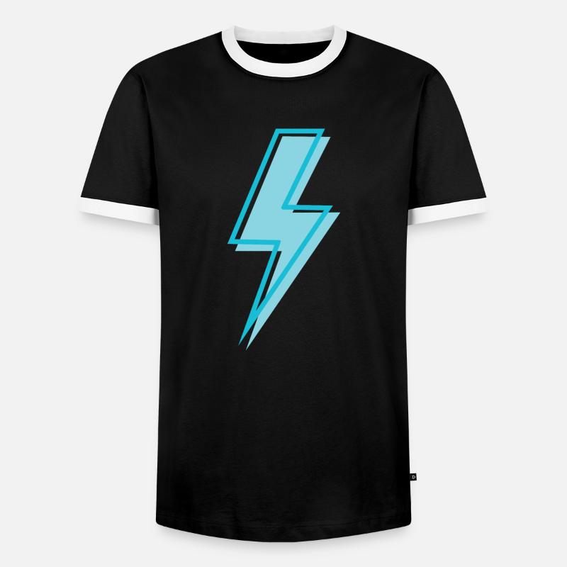 Hellblau himmelblau - Männer Kontrast-T-Shirt - Schwarz/Weiß