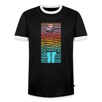 Beautiful female paint fashion colorful woman art - Men's Ringer Shirt - black/white - Front - AI Model Female 172 light (172cm) & AI Model Male 178 light (178cm)