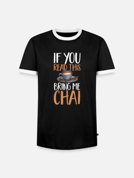 Chai Tee Masala Chai - Männer Kontrast-T-Shirt - Schwarz/Weiß