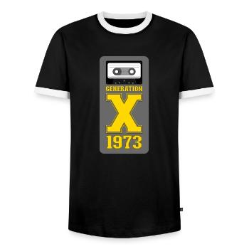 1973 Génération X Punk - T-shirt contrasté Homme - noir/blanc - Devant - AI Model Female 172 light (172cm) & AI Model Male 178 light (178cm)