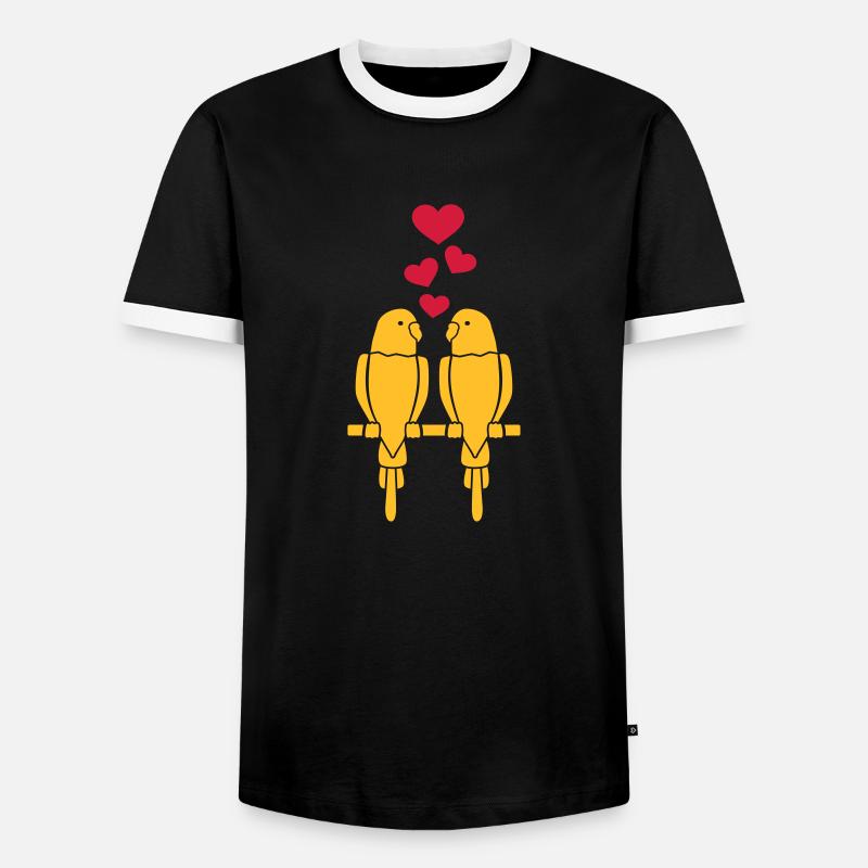 Budgie - Men's Ringer Shirt - black/white