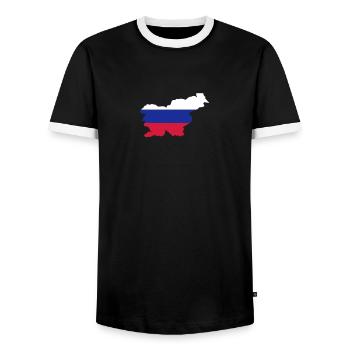 Slovenia - Men's Ringer Shirt - black/white - Front - AI Model Female 172 light (172cm) & AI Model Male 178 light (178cm)