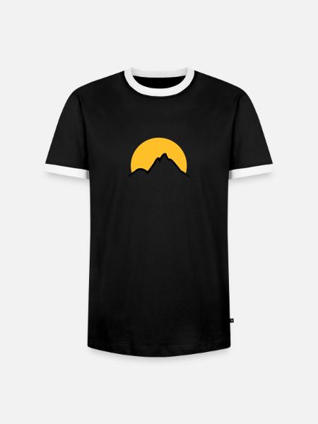 Schöne Berge Sonne - Männer Kontrast-T-Shirt - Schwarz/Weiß