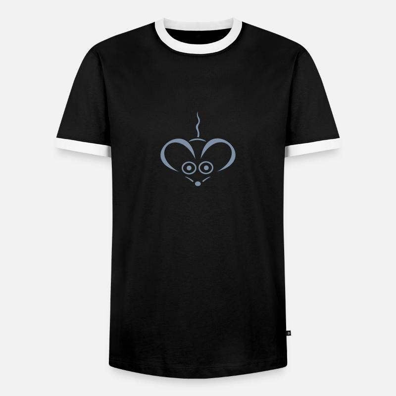 maus - Männer Kontrast-T-Shirt - Schwarz/Weiß