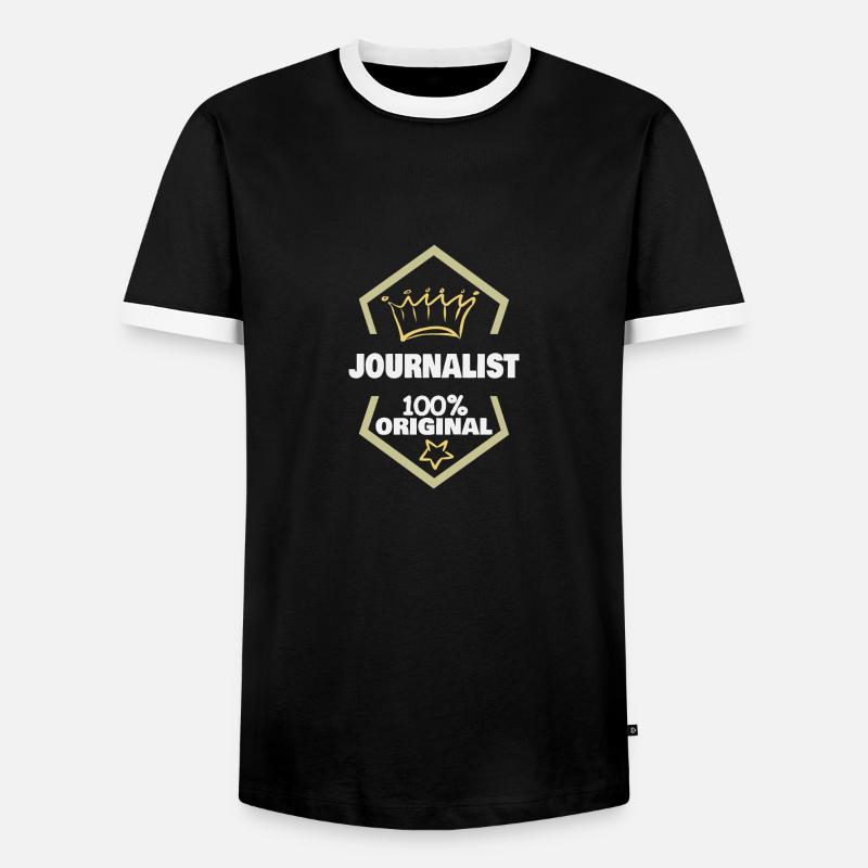 Work Journalist - Men's Ringer Shirt - black/white