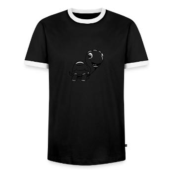 schildkröte süss kinder lieb - Männer Kontrast-T-Shirt - Schwarz/Weiß - Vorne - AI Model Female 172 light (172cm) & AI Model Male 178 light (178cm)