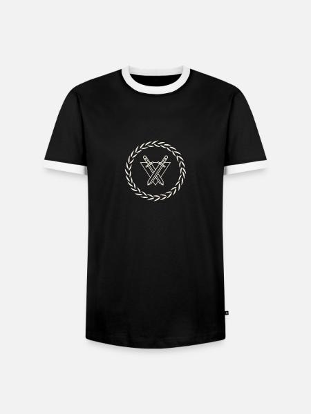 Der Krieger - Männer Kontrast-T-Shirt - Schwarz/Weiß