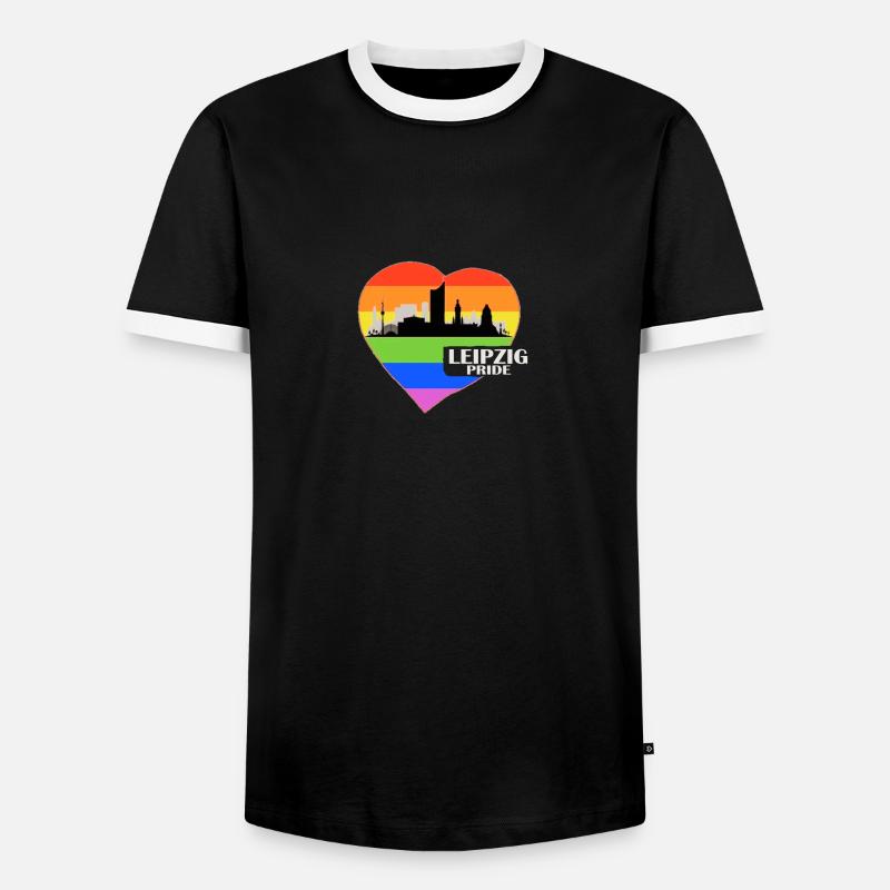 Leipzig Pride CSD - Men's Ringer Shirt - black/white