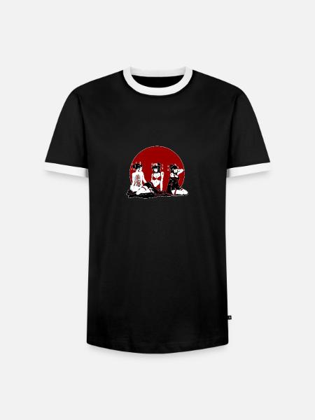 Geisha-Bande - Männer Kontrast-T-Shirt - Schwarz/Weiß