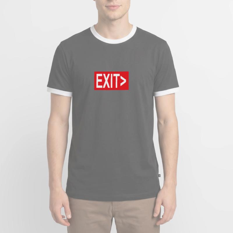 Exit / Exit / Emergency Exit Men's Ringer Shirt