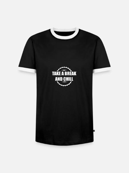 Take a Break and Chill - Men's Ringer Shirt - black/white