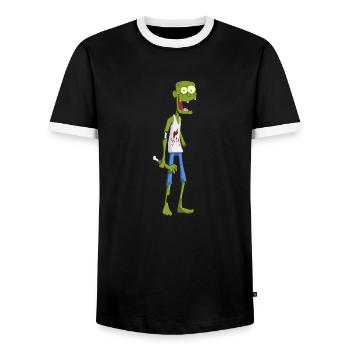 Zombie - Männer Kontrast-T-Shirt - Schwarz/Weiß - Vorne - AI Model Female 172 light (172cm) & AI Model Male 178 light (178cm)