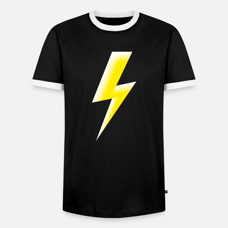 Smiley Flash - Männer Kontrast-T-Shirt - Schwarz/Weiß