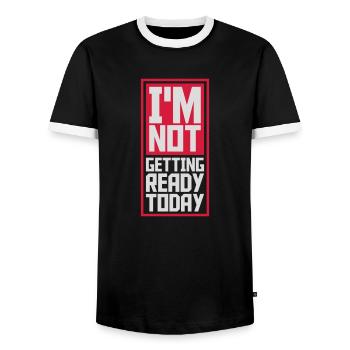 ne pas se préparer aujourd’hui - T-shirt contrasté Homme - noir/blanc - Devant - AI Model Female 172 light (172cm) & AI Model Male 178 light (178cm)