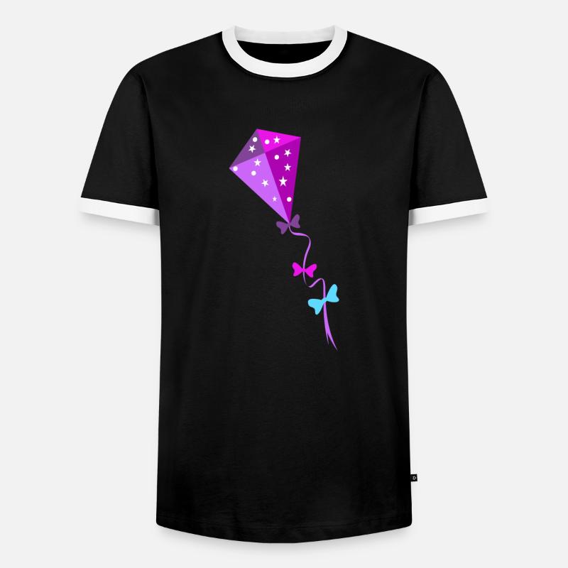 Bunter Drachen - Männer Kontrast-T-Shirt - Schwarz/Weiß