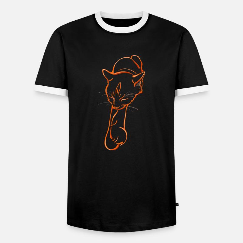 Sleeping cat - Männer Kontrast-T-Shirt - Schwarz/Weiß