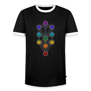 Baum des Lebens Sephiroth Chakra Kabbala Matrix - Männer Kontrast-T-Shirt - Schwarz/Weiß - Vorne - AI Model Female 172 light (172cm) & AI Model Male 178 light (178cm)