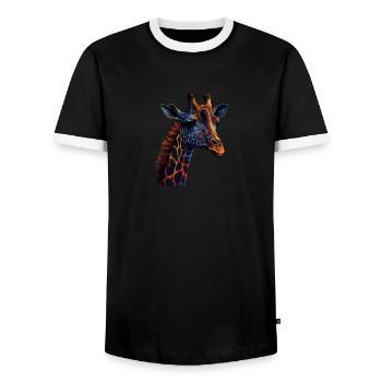 BELLE GIRAFE - SAVANE - T-shirt contrasté Homme - noir/blanc - Devant - AI Model Female 172 light (172cm) & AI Model Male 178 light (178cm)