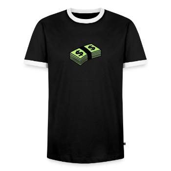 Money dollars Color - T-shirt contrasté Homme - noir/blanc - Devant - AI Model Female 172 light (172cm) & AI Model Male 178 light (178cm)