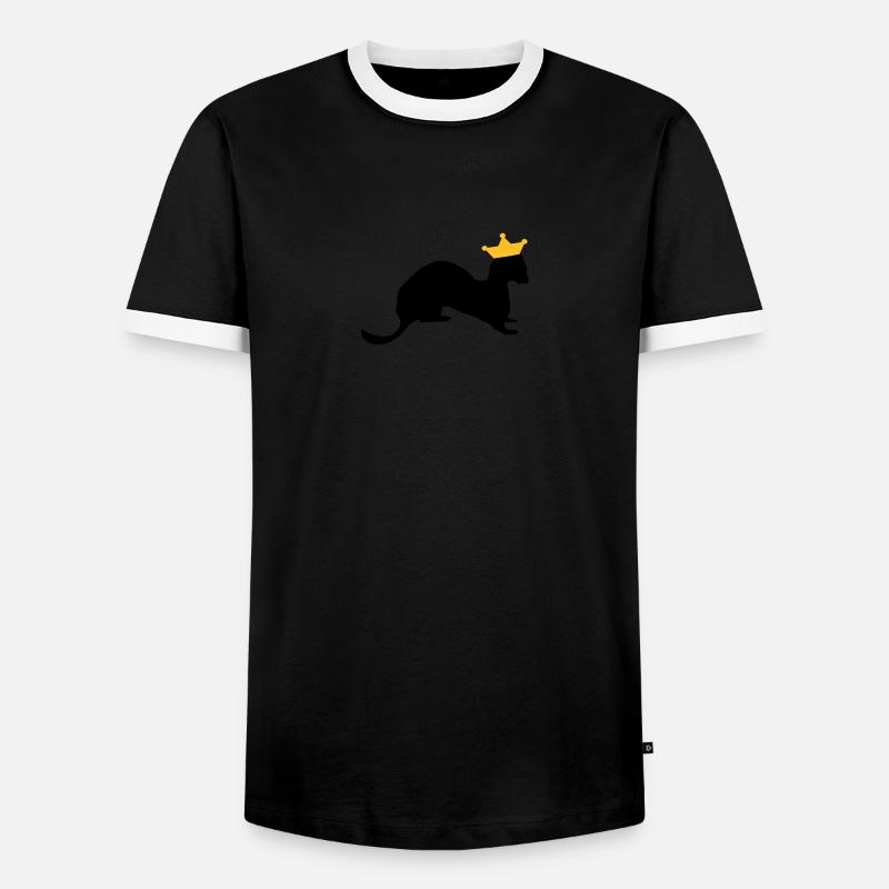 belette roi / king weasel (2c) - T-shirt contrasté Homme - noir/blanc
