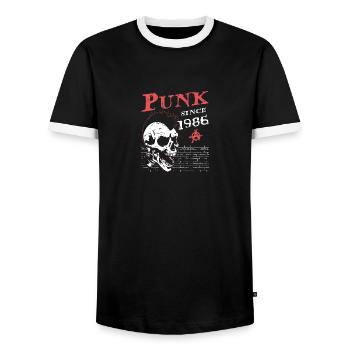 38 Years Old and Still Punk, Punks Not Dead, Punk - Men's Ringer Shirt - black/white - Front - AI Model Female 172 light (172cm) & AI Model Male 178 light (178cm)