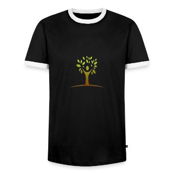 Arbre - T-shirt contrasté Homme - noir/blanc - Devant - AI Model Female 172 light (172cm) & AI Model Male 178 light (178cm)