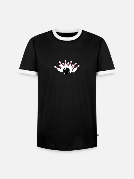 Bowling - Männer Kontrast-T-Shirt - Schwarz/Weiß