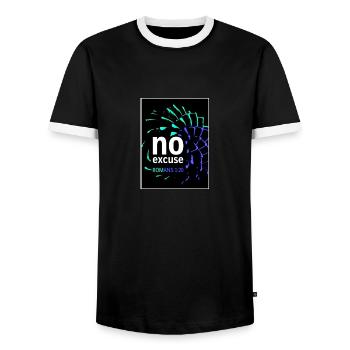 Fibonacci-Araukarie blau - Männer Kontrast-T-Shirt - Schwarz/Weiß - Vorne - AI Model Female 172 light (172cm) & AI Model Male 178 light (178cm)