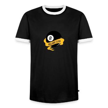 Billard Club - Männer Kontrast-T-Shirt - Schwarz/Weiß - Vorne - AI Model Female 172 light (172cm) & AI Model Male 178 light (178cm)