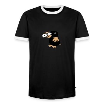 Mole Saufwurf - T-shirt contrasté Homme - noir/blanc - Devant - AI Model Female 172 light (172cm) & AI Model Male 178 light (178cm)