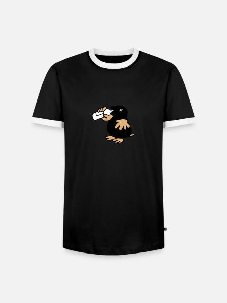 Mole Saufwurf - Men's Ringer Shirt - black/white