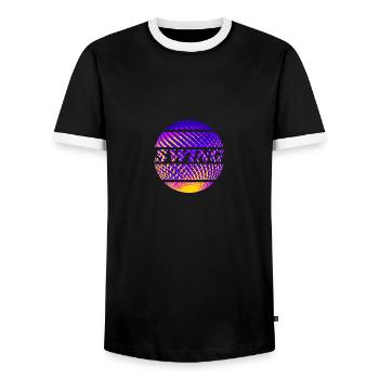 Swing Diskokugel - Männer Kontrast-T-Shirt - Schwarz/Weiß - Vorne - AI Model Female 172 light (172cm) & AI Model Male 178 light (178cm)