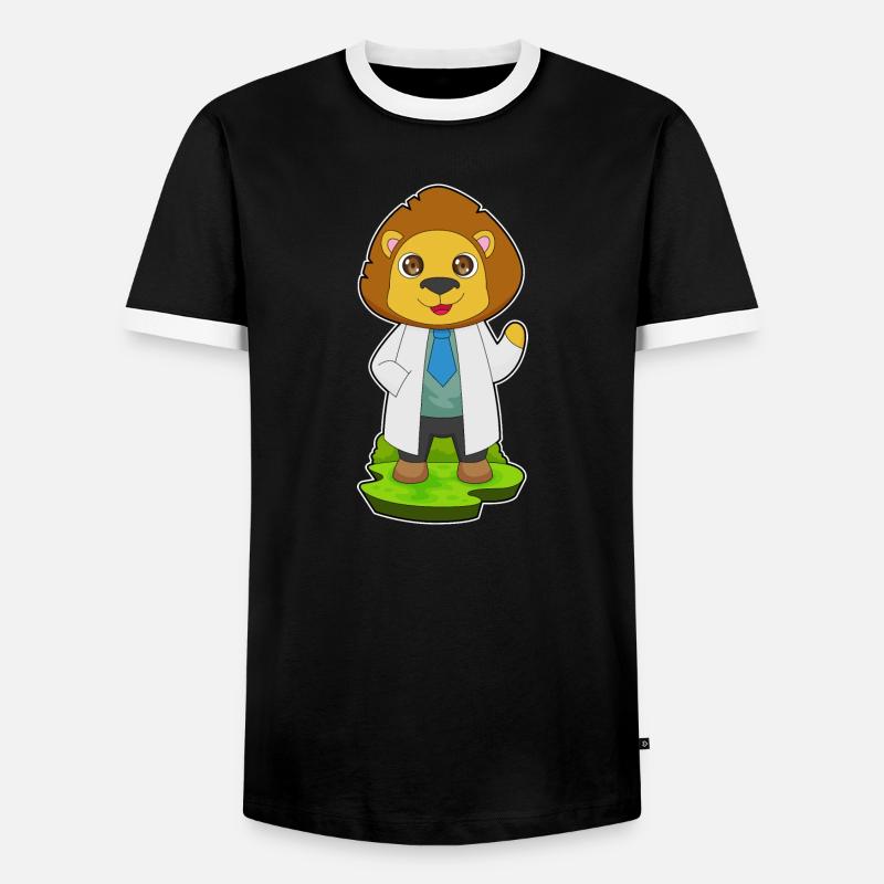 Löwe Arzt Arztkittel - Männer Kontrast-T-Shirt - Schwarz/Weiß