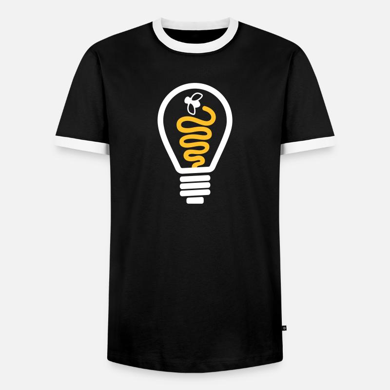 Glühbirne - Männer Kontrast-T-Shirt - Schwarz/Weiß