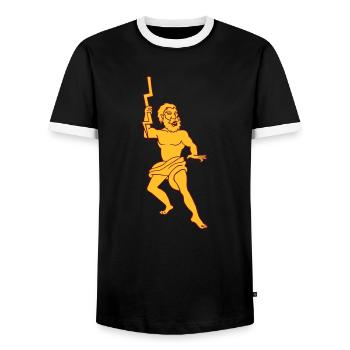 Zeus Jupiter mythological god of Greek Olympus - Men's Ringer Shirt - black/white - Front - AI Model Female 172 light (172cm) & AI Model Male 178 light (178cm)